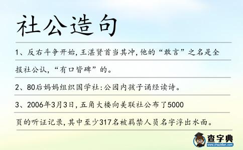 社公造句