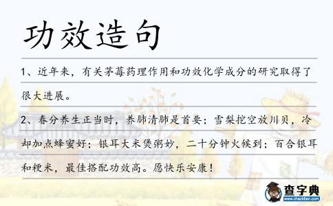 功效造句