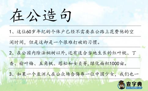 在公造句