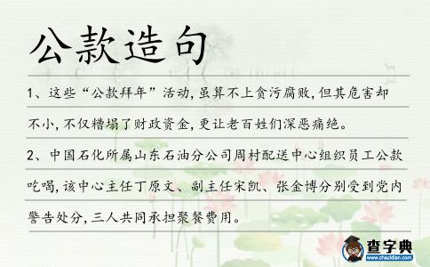 公款造句