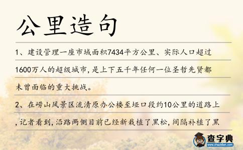 公里造句