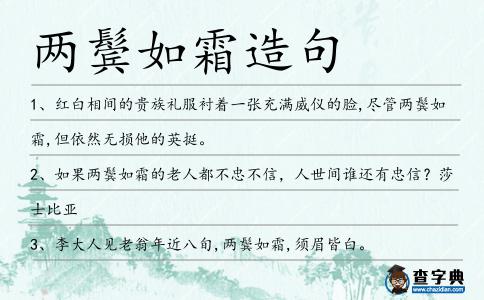 兩鬢如霜造句