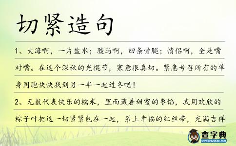 切緊造句