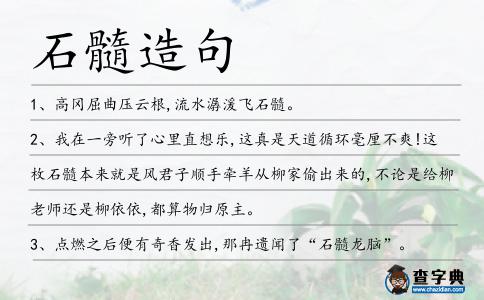 石髓造句