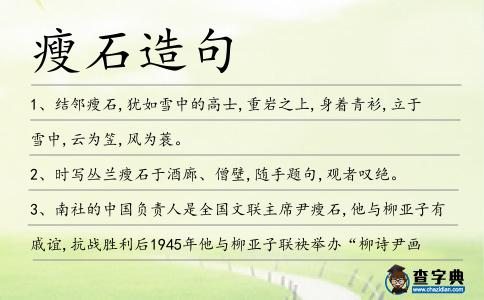 瘦石造句