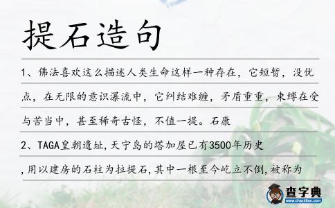 提石造句