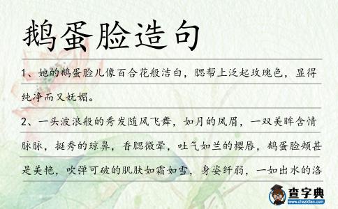 鵝蛋臉造句