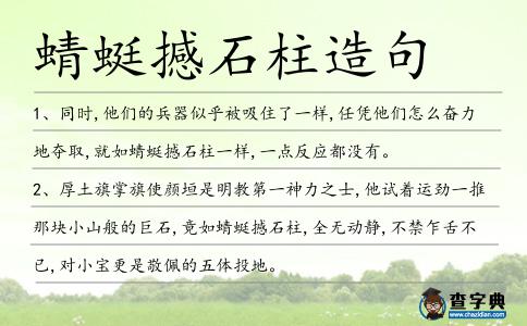 蜻蜓撼石柱造句