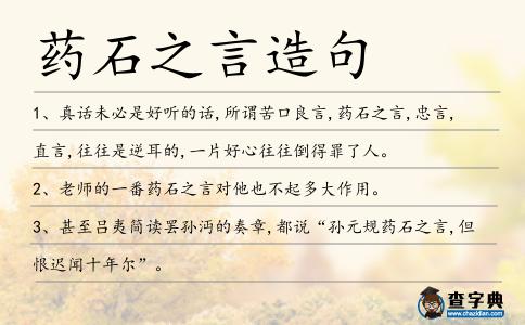 藥石之言造句