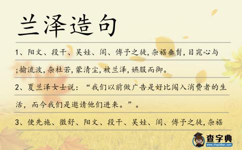 蘭澤造句