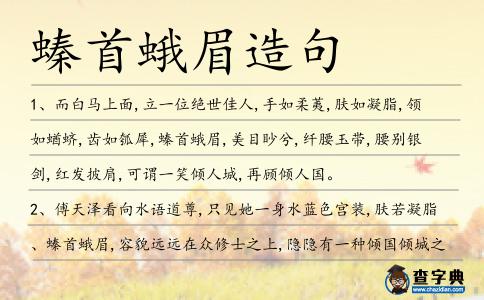 螓首蛾眉造句
