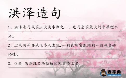 洪澤造句