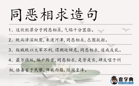 同惡相求造句
