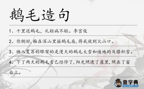 鵝毛造句