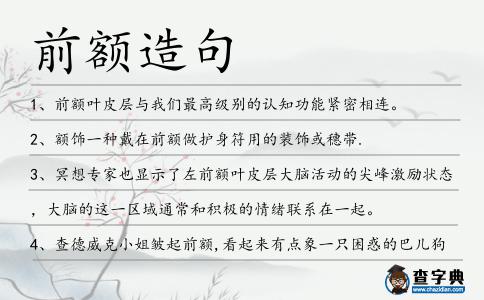 前額造句