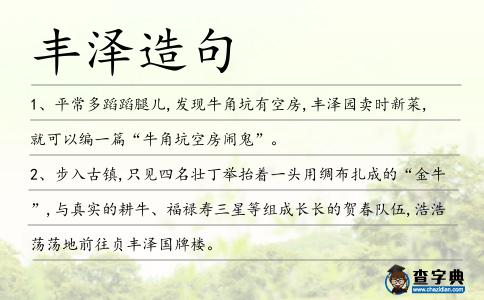 豐澤造句