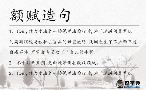 額賦造句