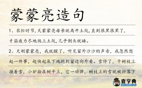 蒙蒙亮造句