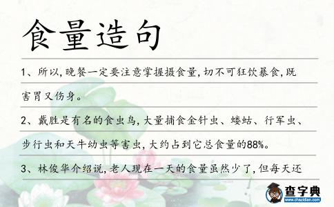 食量造句