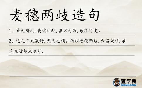 麥穗兩歧造句