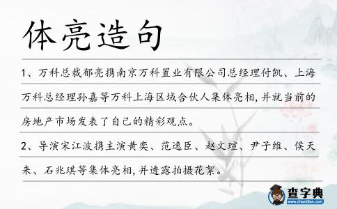 體亮造句