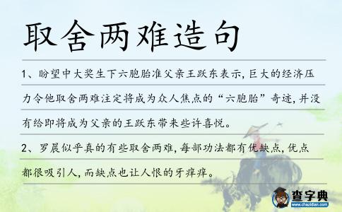 取舍兩難造句