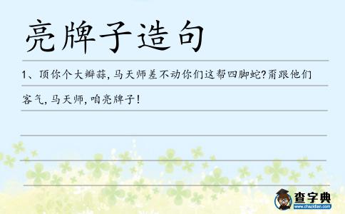 亮牌子造句
