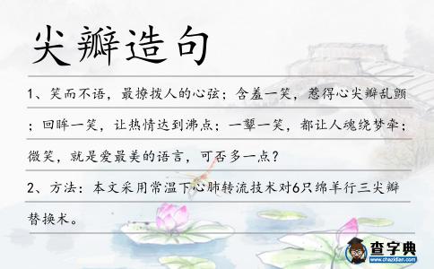 尖瓣造句