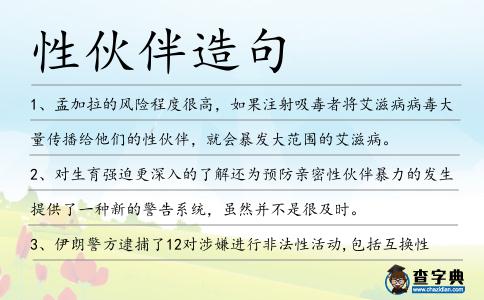 性伙伴造句