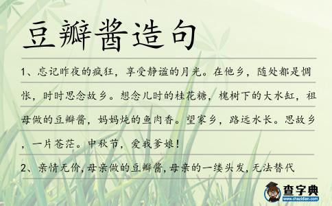 豆瓣醬造句