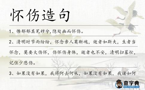懷傷造句