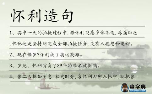 懷利造句