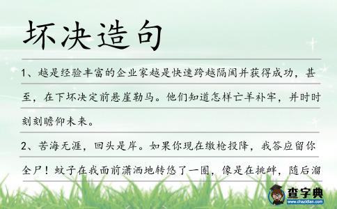 壞決造句