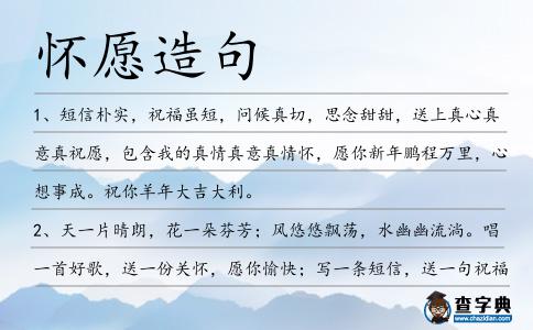 懷愿造句