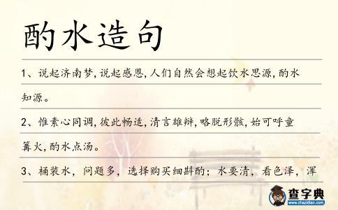 酌水造句