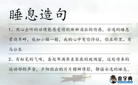 睡息造句