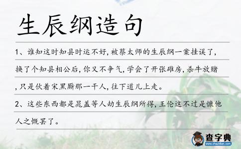 生辰綱造句