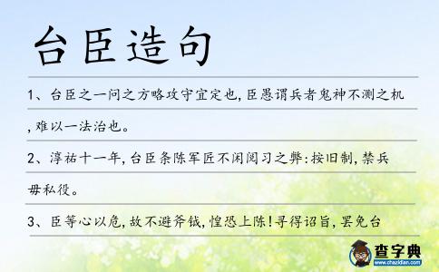 臺臣造句