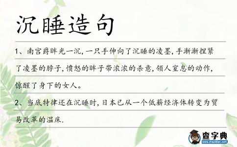 沉睡造句
