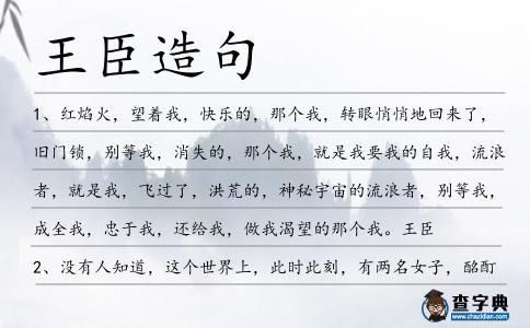 王臣造句