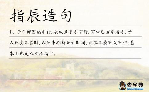 指辰造句
