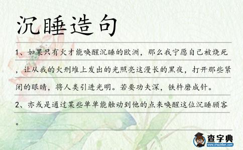 沉睡造句