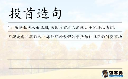 投首造句