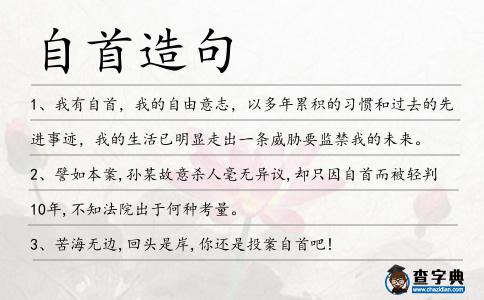 自首造句
