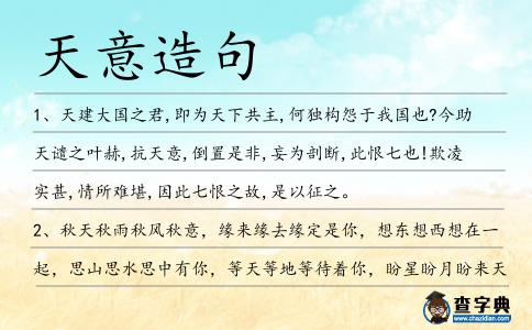 天意造句