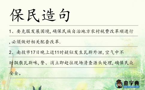 保民造句