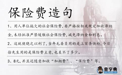 保險費造句