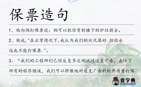 保票造句