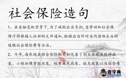 社會保險造句