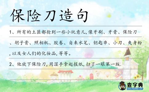 保險刀造句